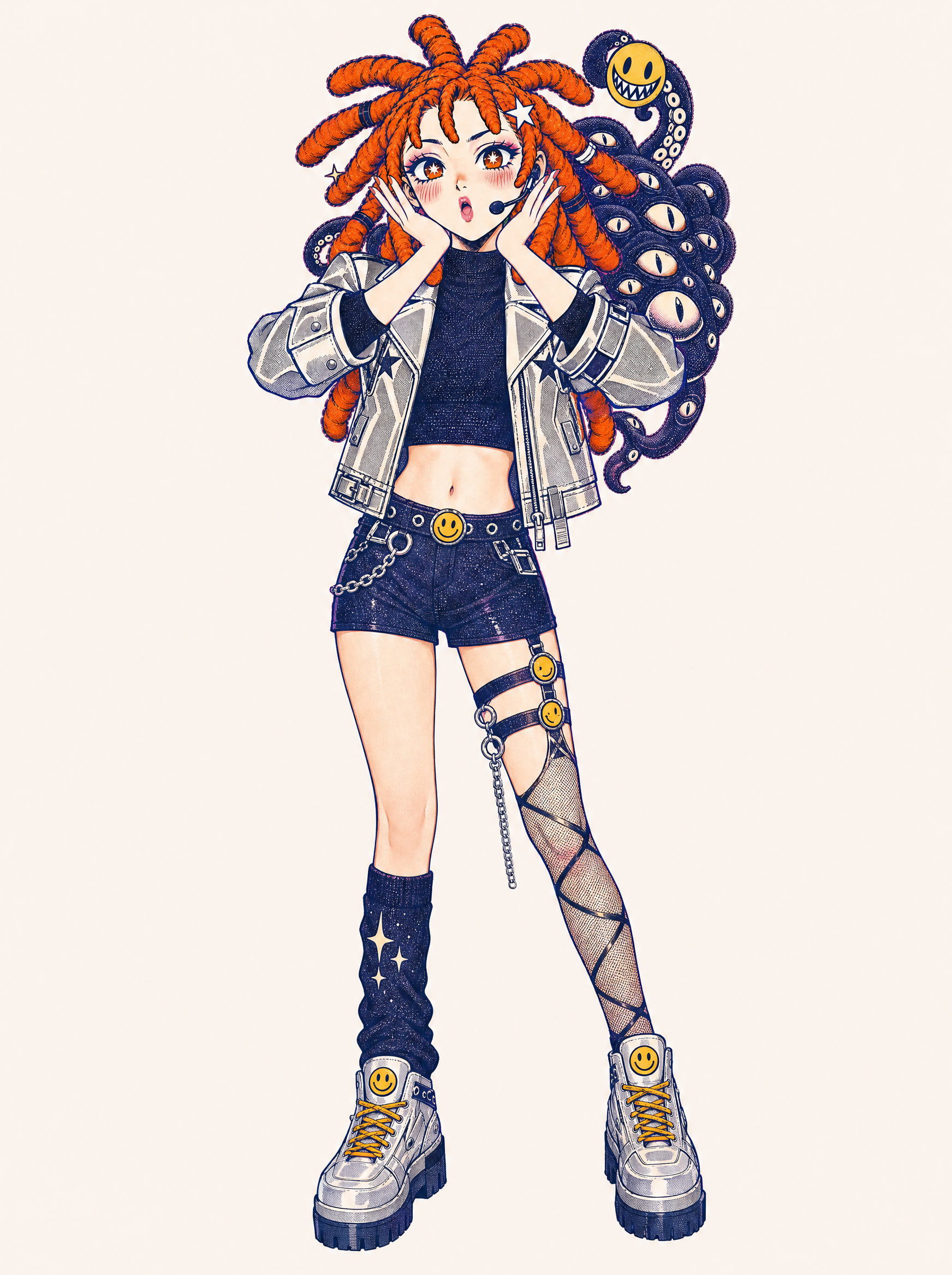 Chalude-chan is extremely energetic and has K-pop culture's character