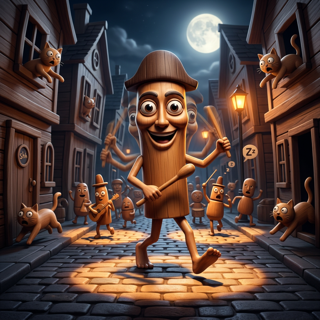 Three knocks. The whole street is awake.