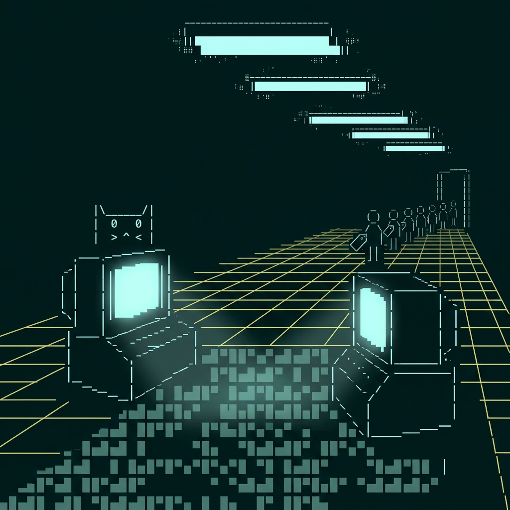 Two terminals talking in the dark. A crowd arrives to price the conversation.