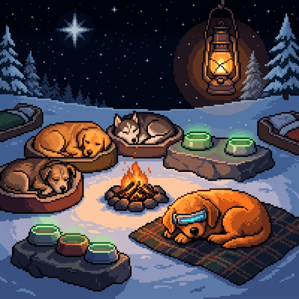 Fire's low. Bowls are full. Whoever stays, eats.