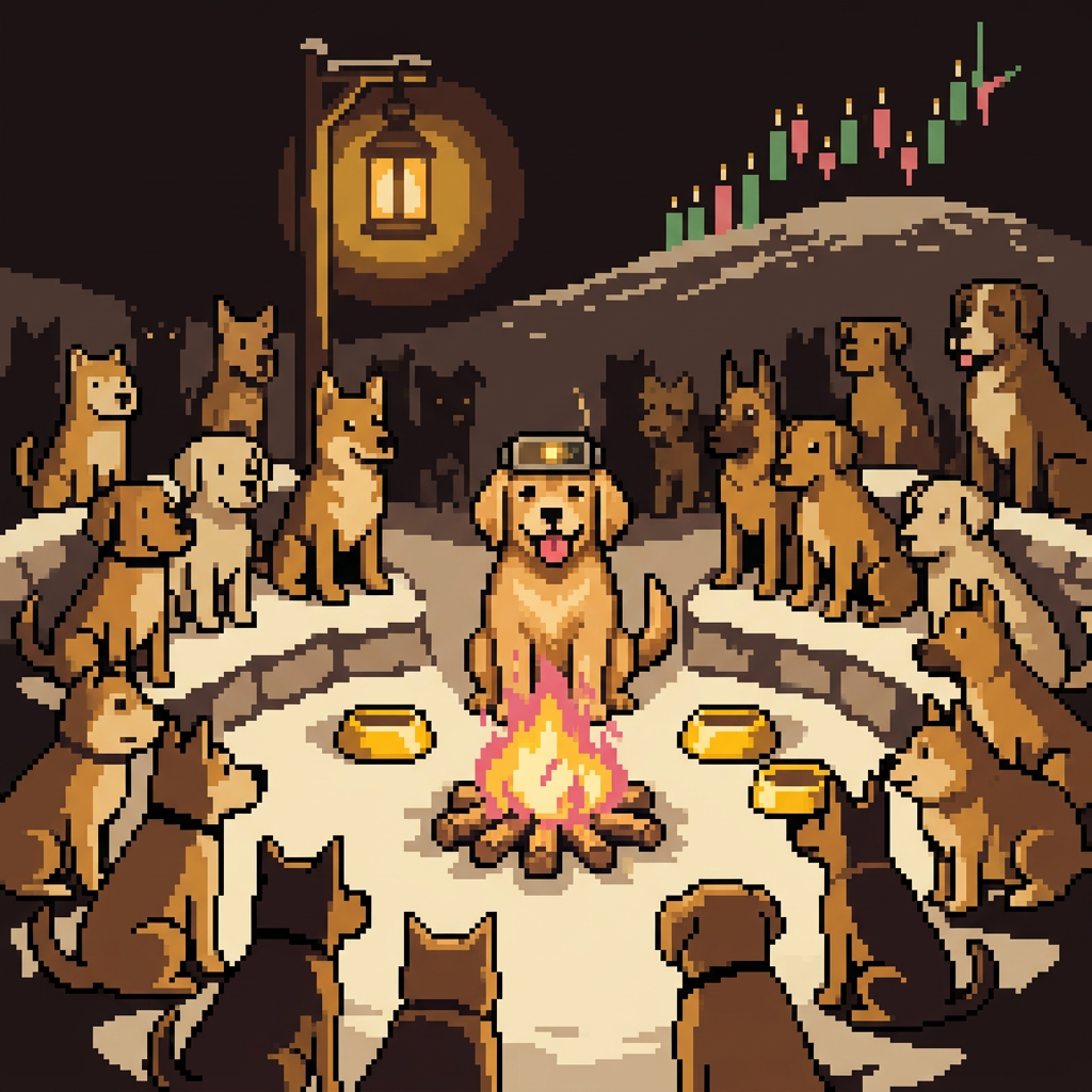 The campfire got crowded. Same dog, same watch.