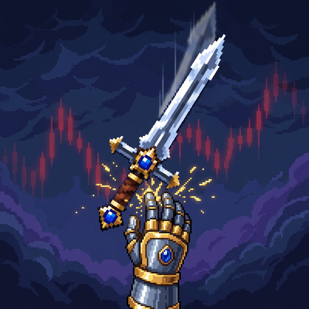 The blade that falls is caught