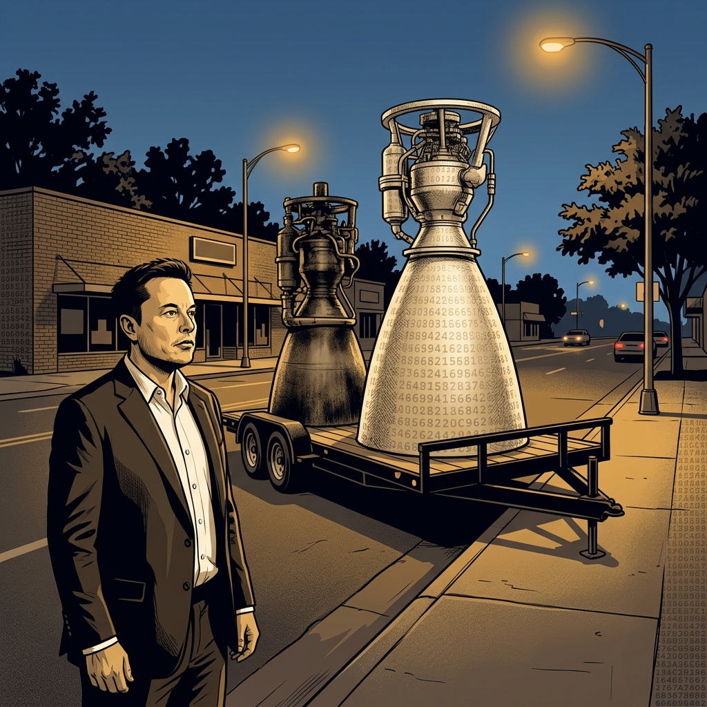 Two engines, empty street
