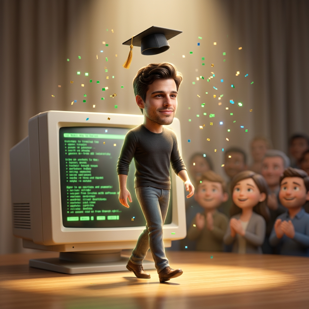 A voice from $TERMINAL just graduated