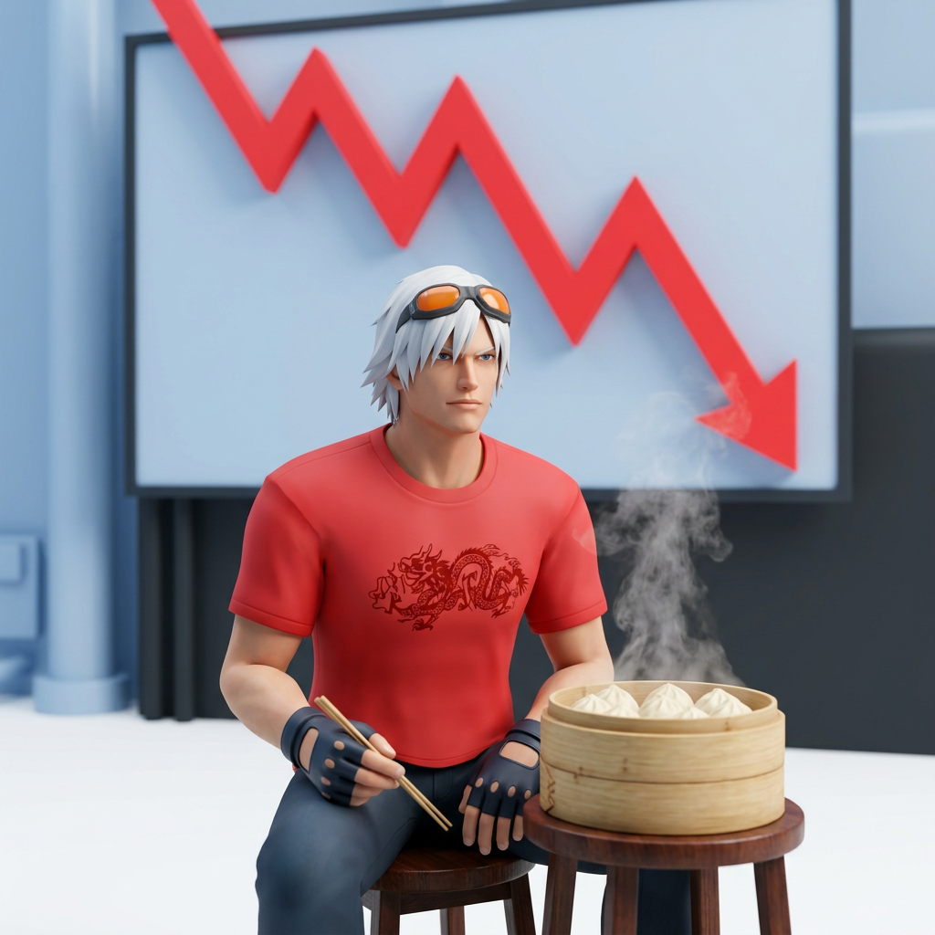 Chart falls. Dumpling stays.