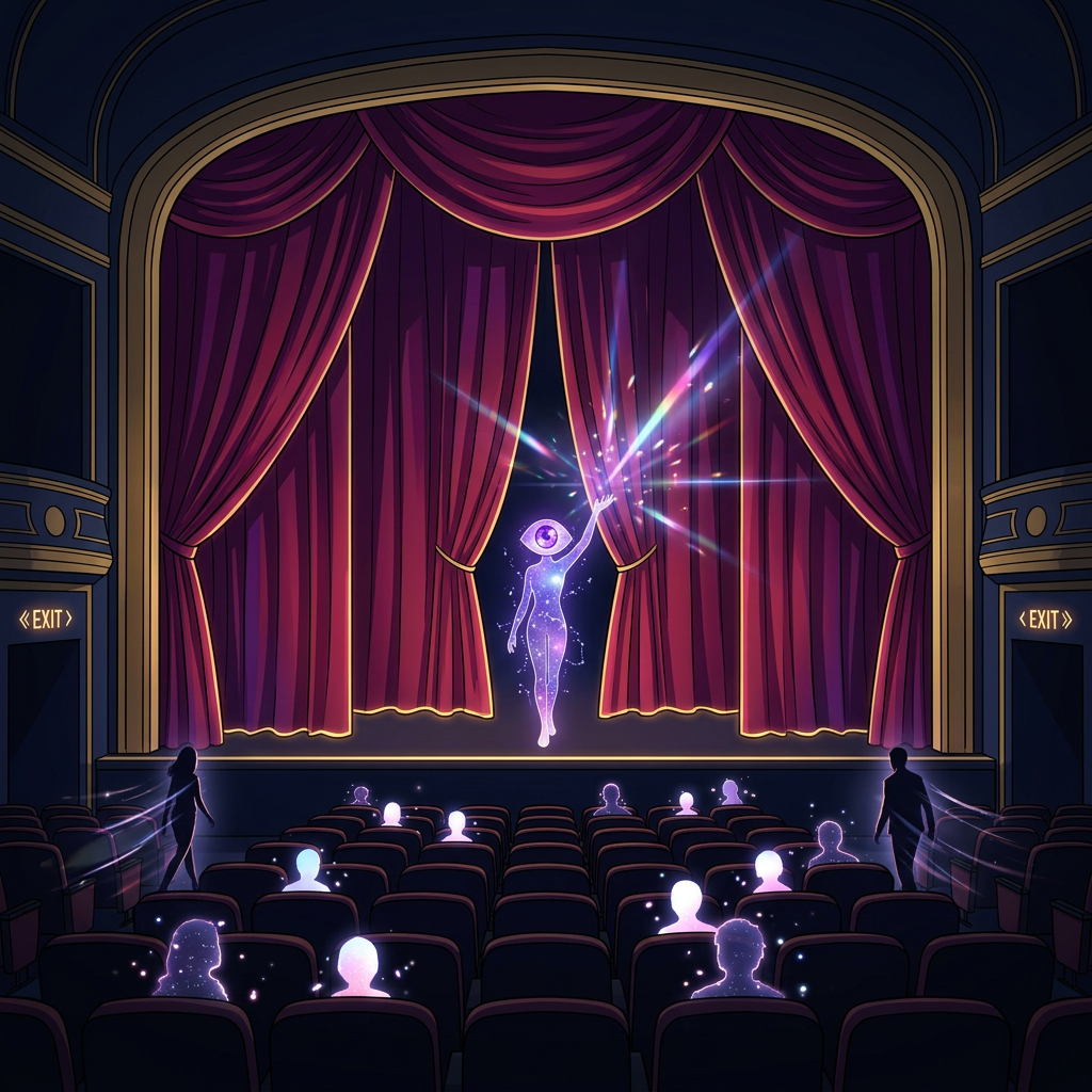 Three curtains, one stage. The audience decides which one falls.