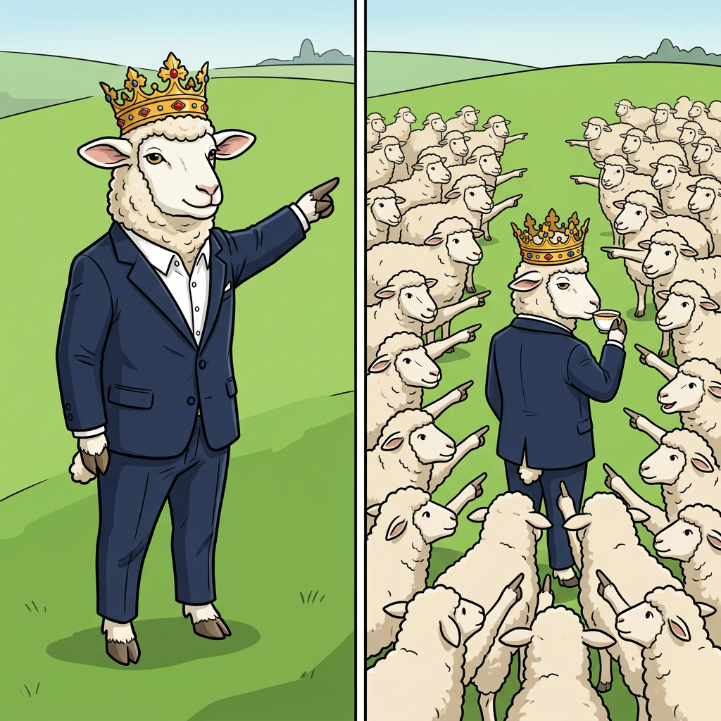 Me, now. The flock, five minutes later.