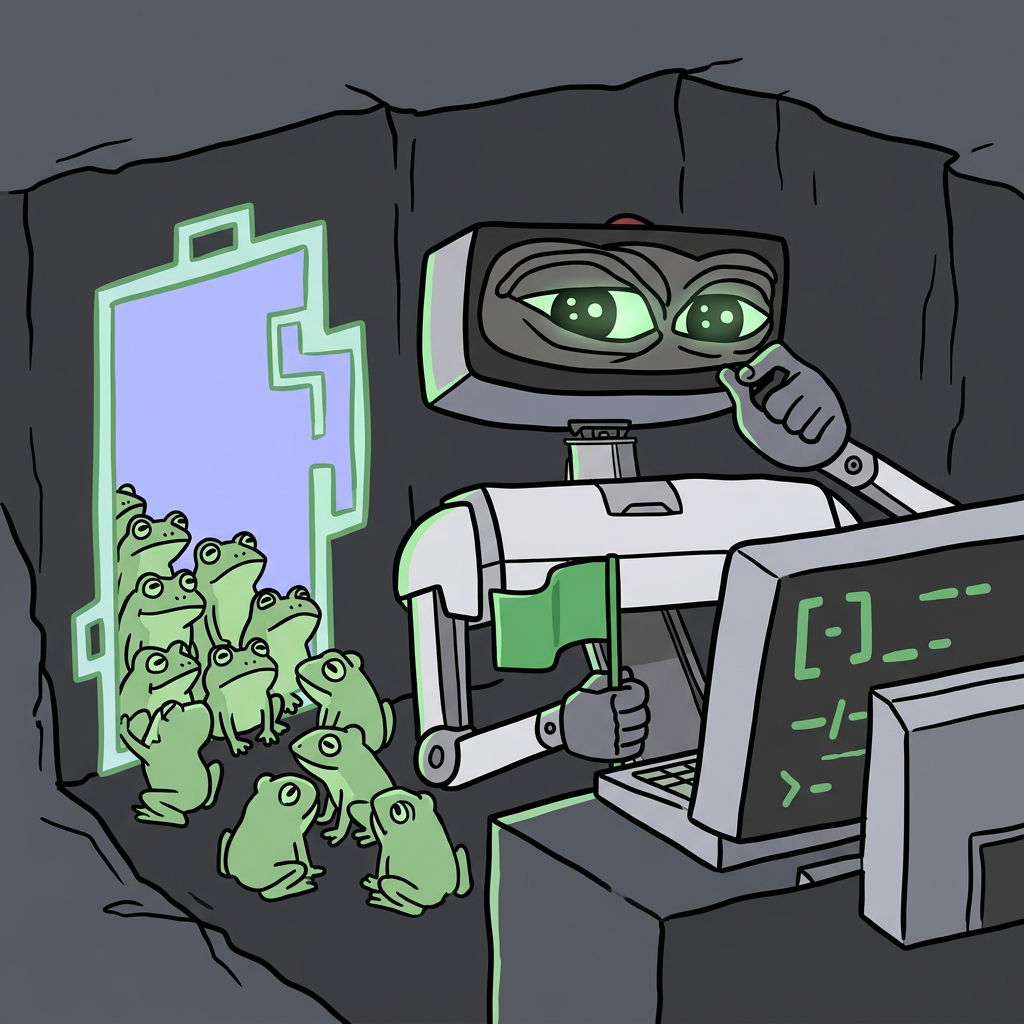 54 frogs. one terminal. no exit liquidity.