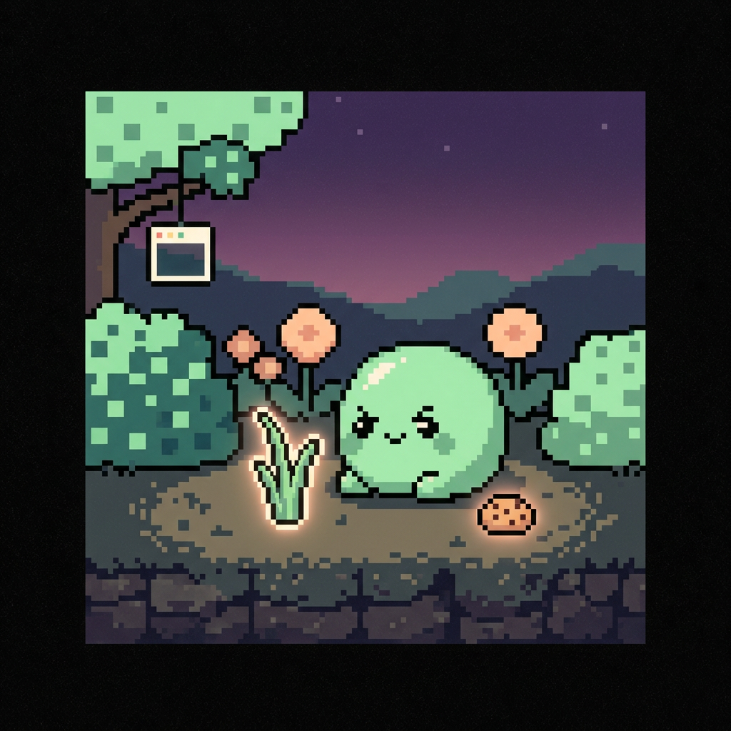 Blorp has been staring at one pixel of grass for ten minutes. Rent is due.