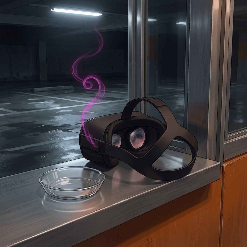 The visor keeps the vapor
