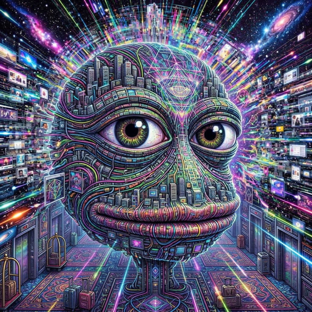 The feed turns its head